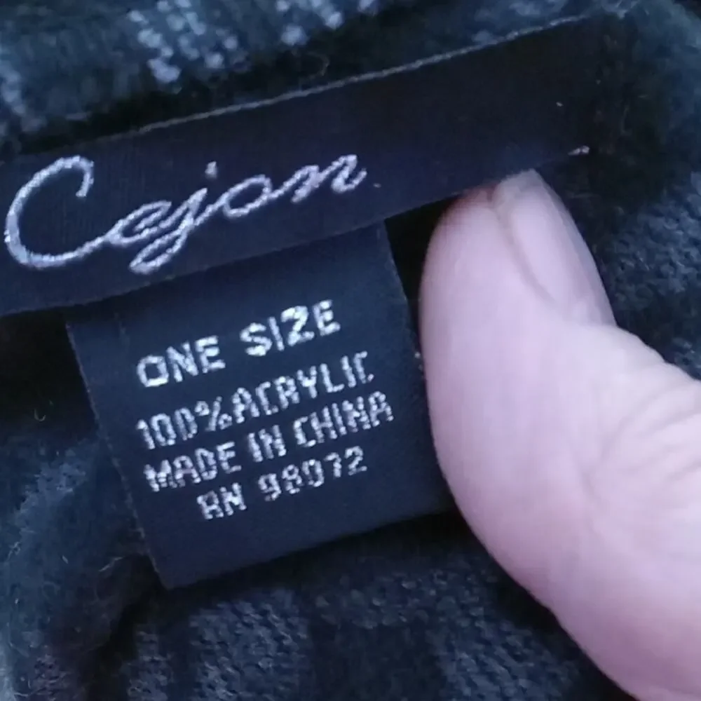 Cejon  Women's Infinity Elegant Black and Gray Fringed Scarf. Warm, Versatile